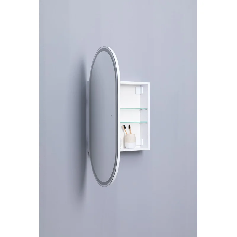 Зеркальный шкаф Aquanet Монте 50 белый, с LED подсветкой