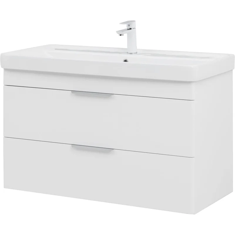 Тумба под раковину Aquanet Ирис New 100 белый глянец