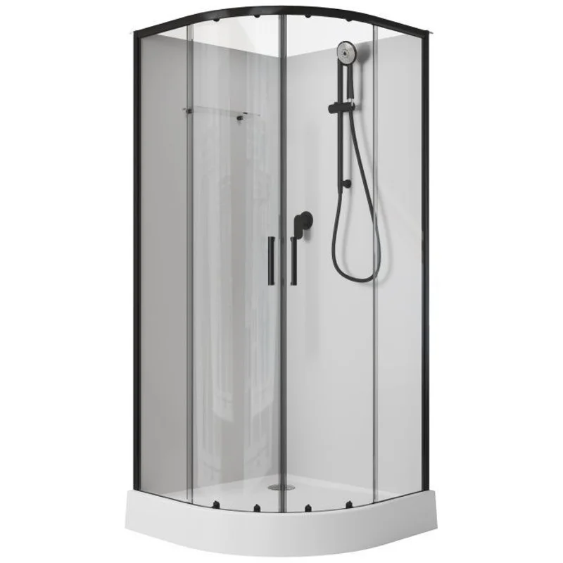 Душевая кабина Aquanet Passion EVO R black 90x90 набор 1