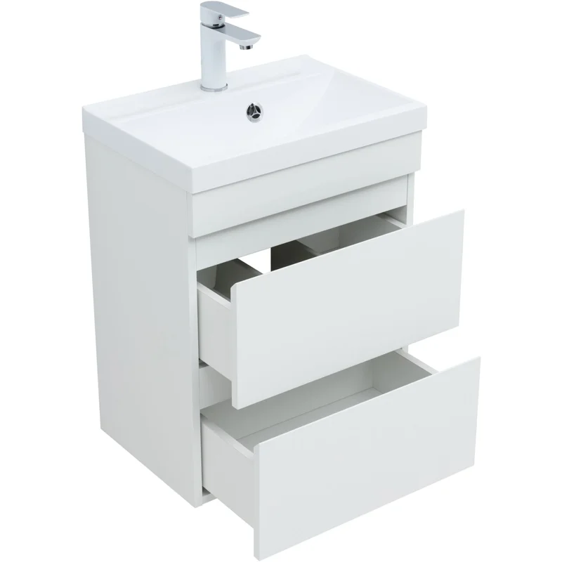 Тумба под раковину Aquanet Нота New 50 белый глянец