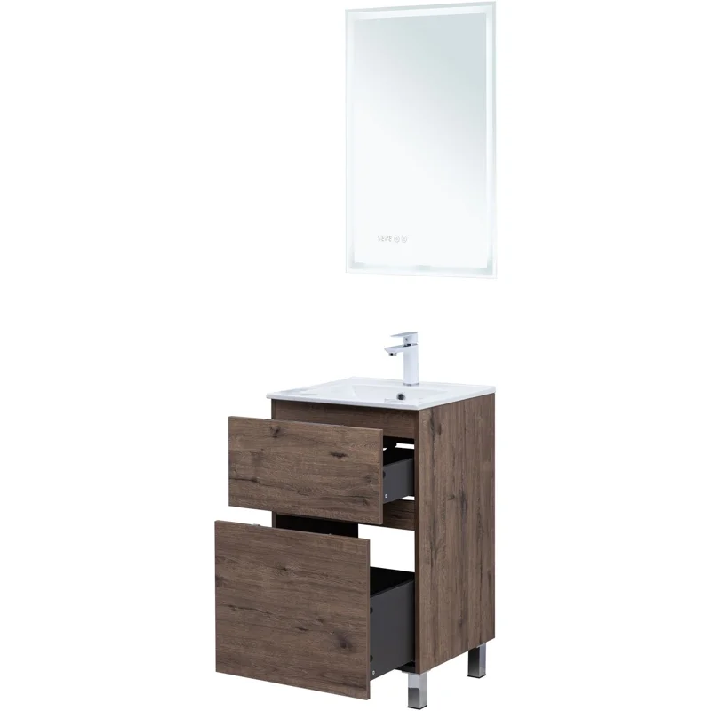 Тумба под раковину Aquanet Алвита New 50 напольная, дуб веллингтон табак