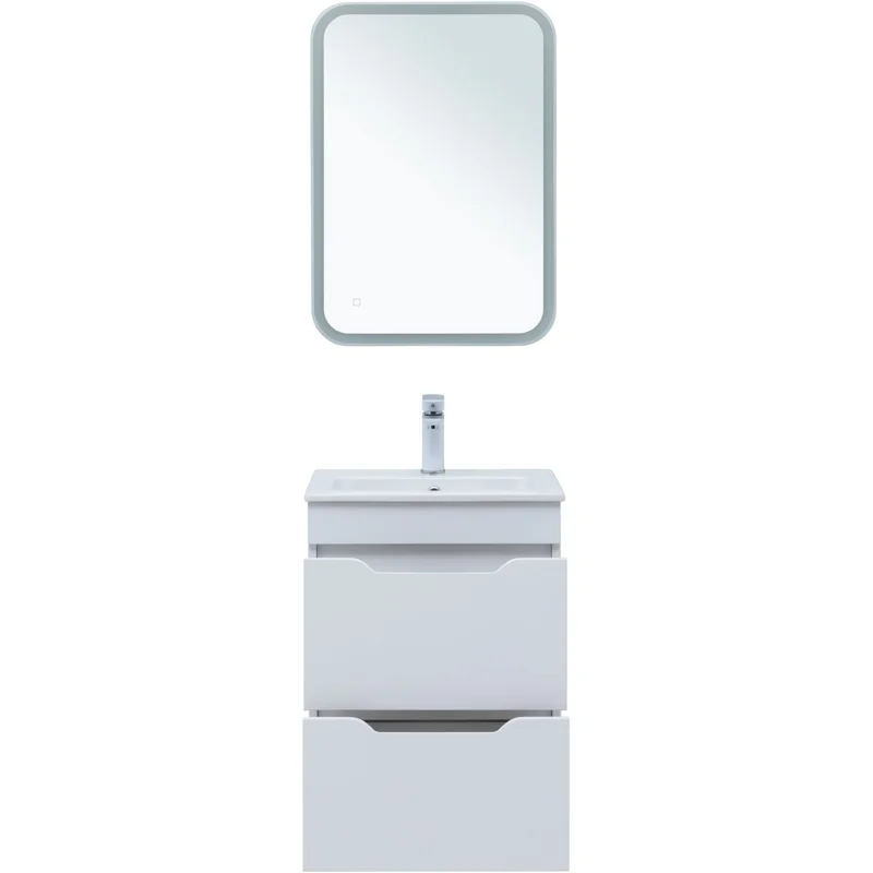 Тумба под раковину Aquanet Практика 50 белый матовый (2 ящика)