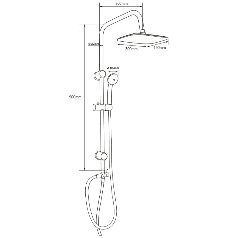 Душевая стойка Aquanet Passion RC AF300-70-RC-B