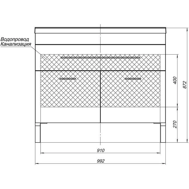 Тумба с раковиной Aquanet Верона 100 белый (напольная 1 ящик 2 дверцы)