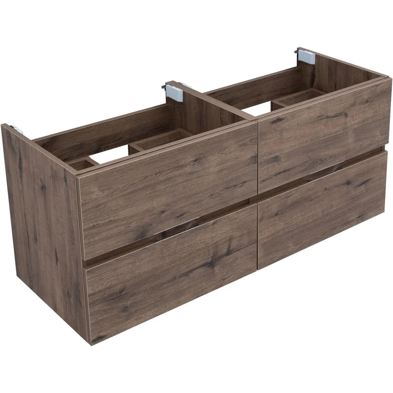 Тумба под раковину Aquanet Алвита New 60 2 ящика, дуб веллингтон табак