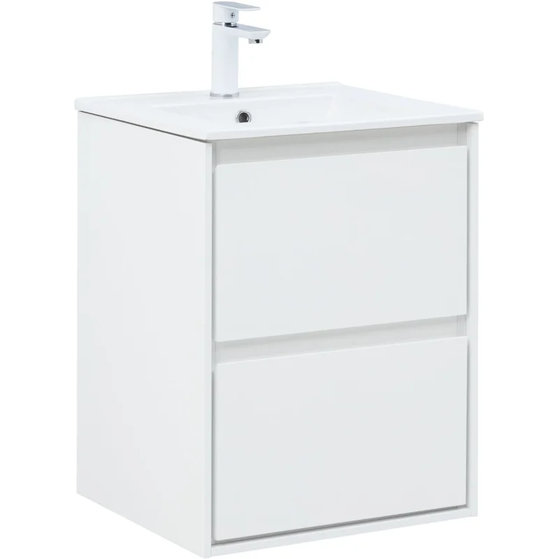 Тумба под раковину Aquanet Милан 50 белый глянец