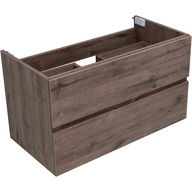 Тумба под раковину Aquanet Алвита New 90 2 ящика, дуб веллингтон табак