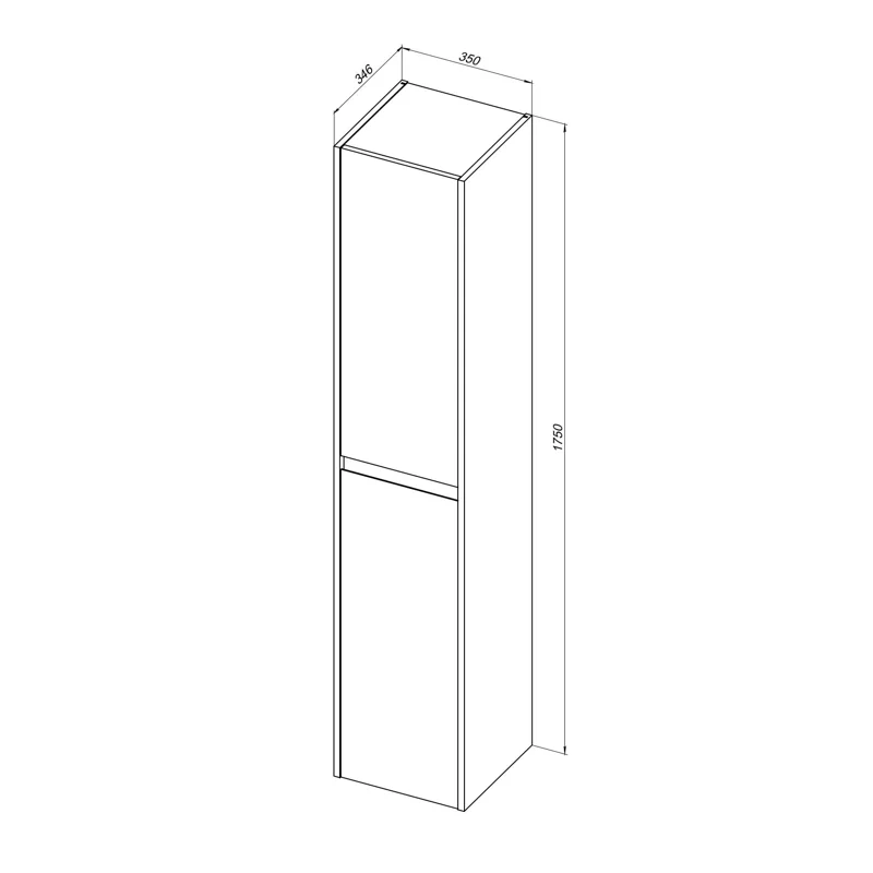 Шкаф-пенал Aquanet Nova Lite 35 дуб рошелье