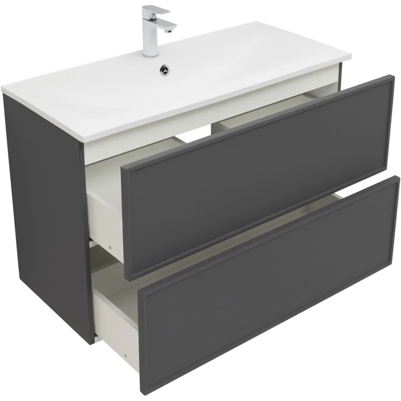 Тумба под раковину Aquanet Арт 90 ясень графит