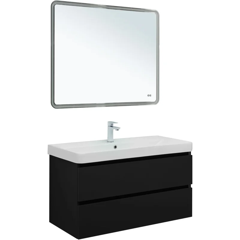 Тумба под раковину Aquanet Вега 2.0 100 черный