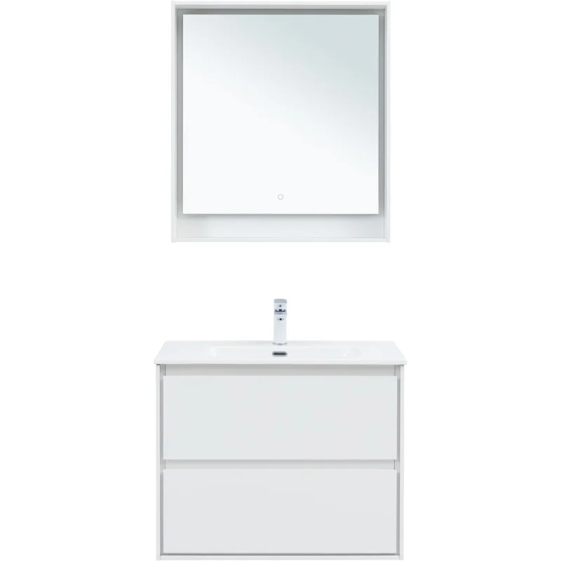 Тумба под раковину Aquanet Милан 80 белый глянец