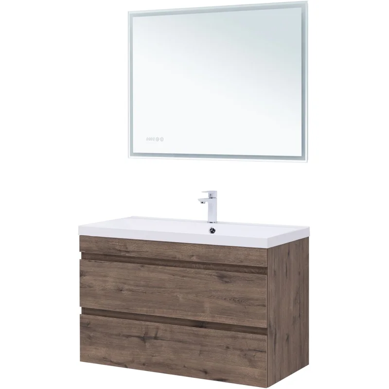 Тумба под раковину Aquanet Нота New 100 дуб веллингтон табак