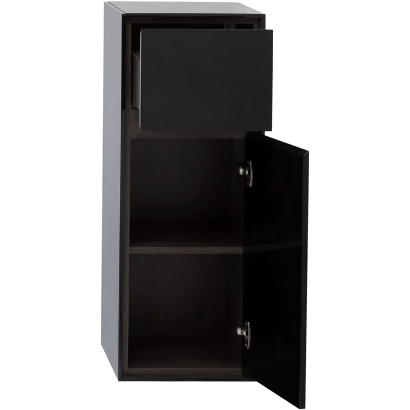 Пенал малый Aquanet Милан 35 черный глянец