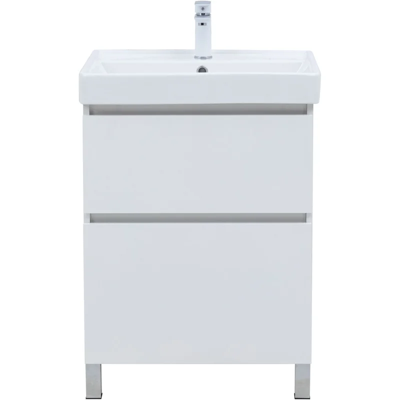 Тумба под раковину Aquanet Вега 60 напольная, белый глянец