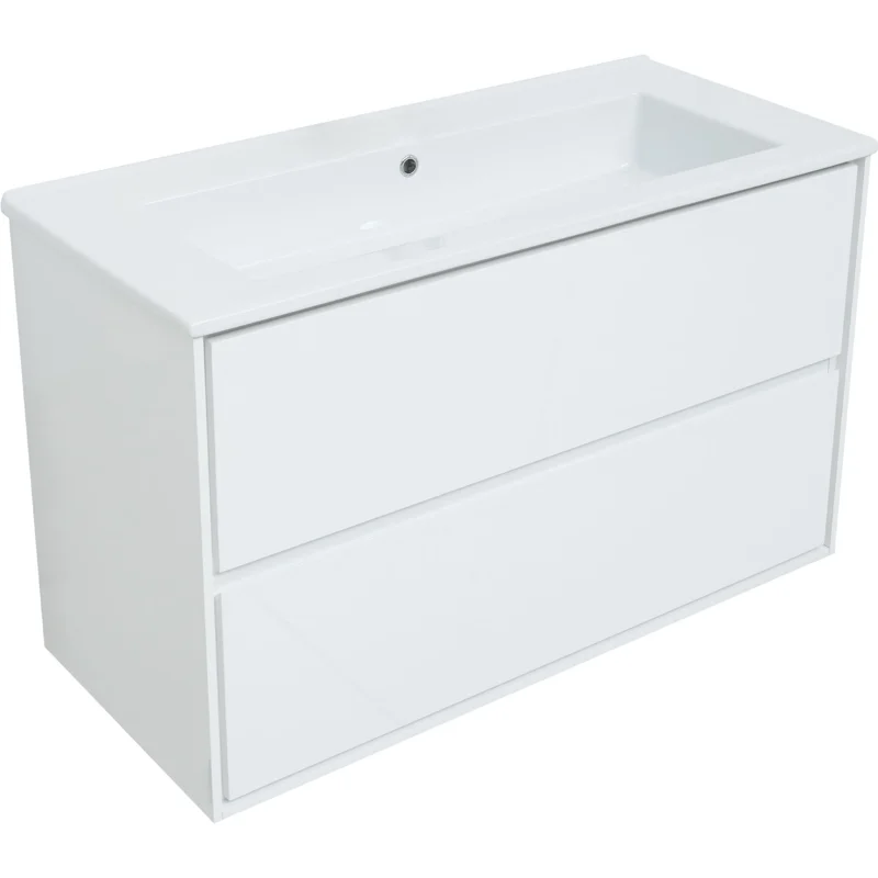 Тумба под раковину Aquanet Милан 105 белый глянец