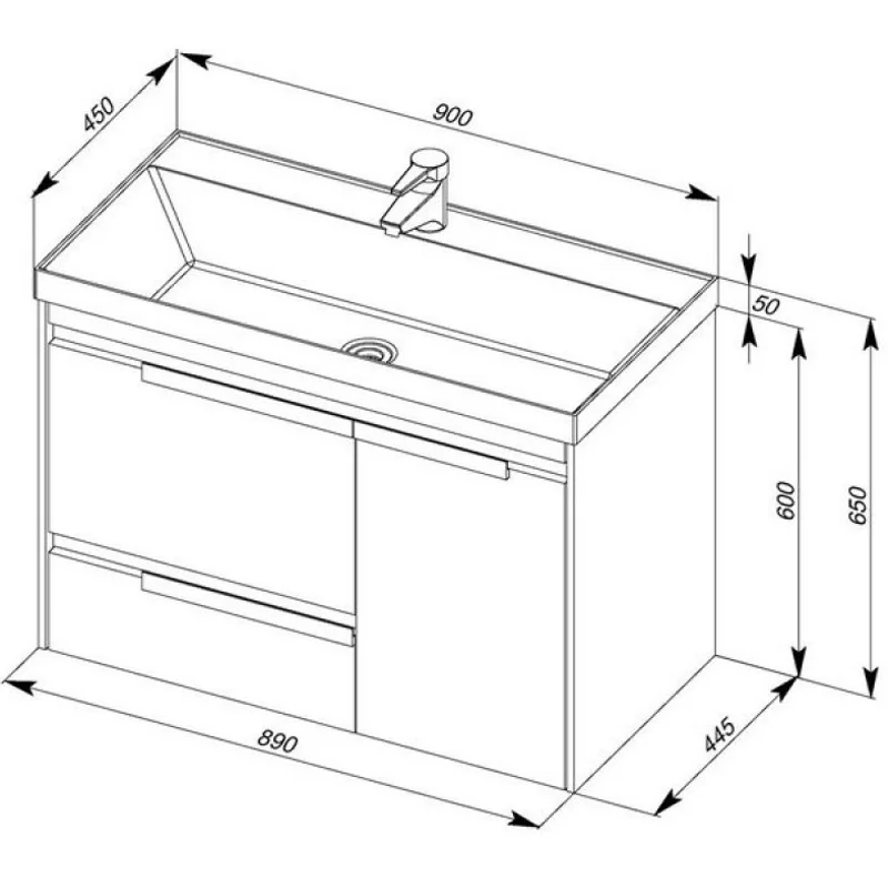 Раковина для тумбы Aquanet Орлеан 90
