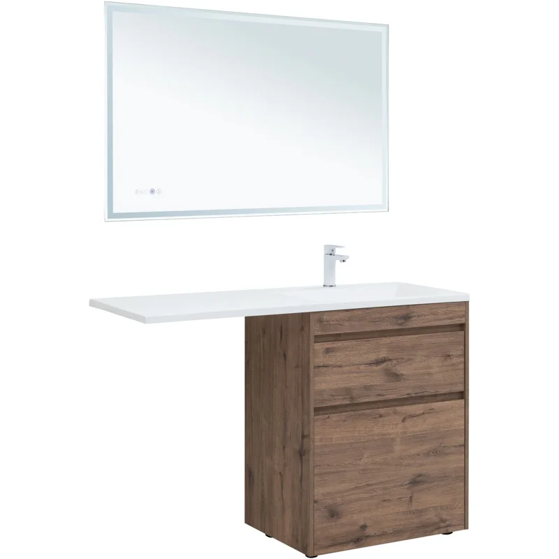 Тумба под раковину Aquanet Токио 68 дуб веллингтон (напольная 2 ящика)