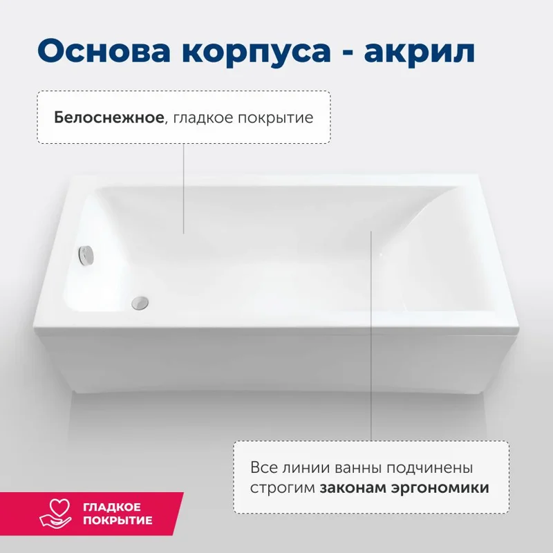 Акриловая ванна Aquanet Bright 170x70 (с каркасом)