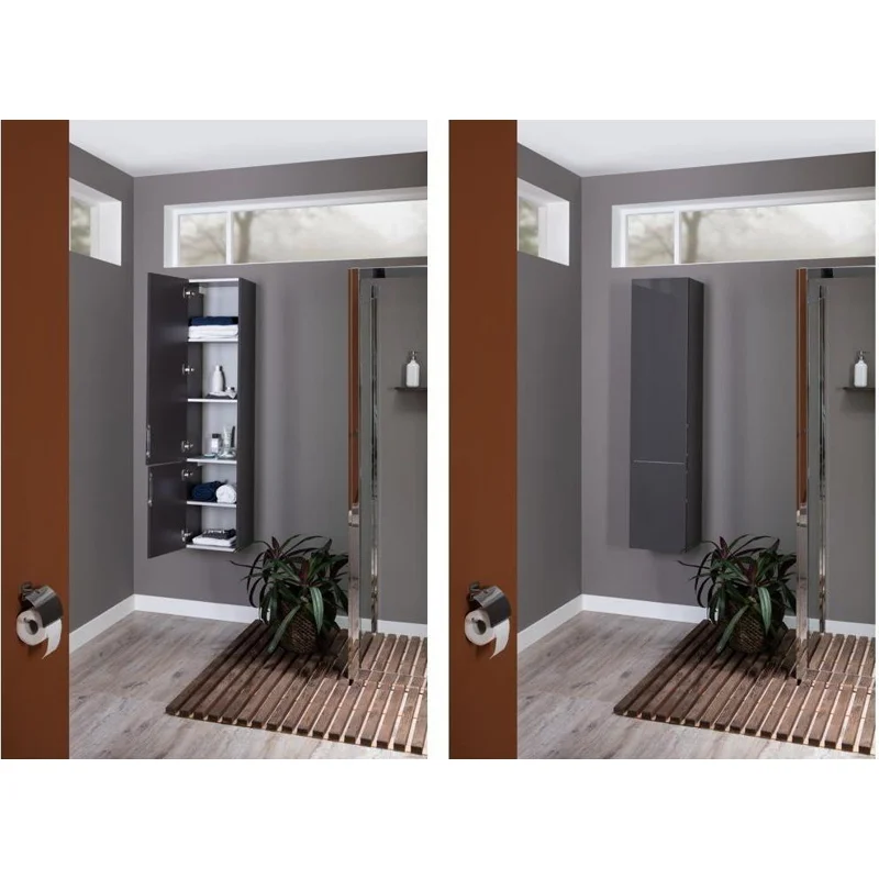 Шкаф-пенал Aquanet Алвита 35 L серый антрацит