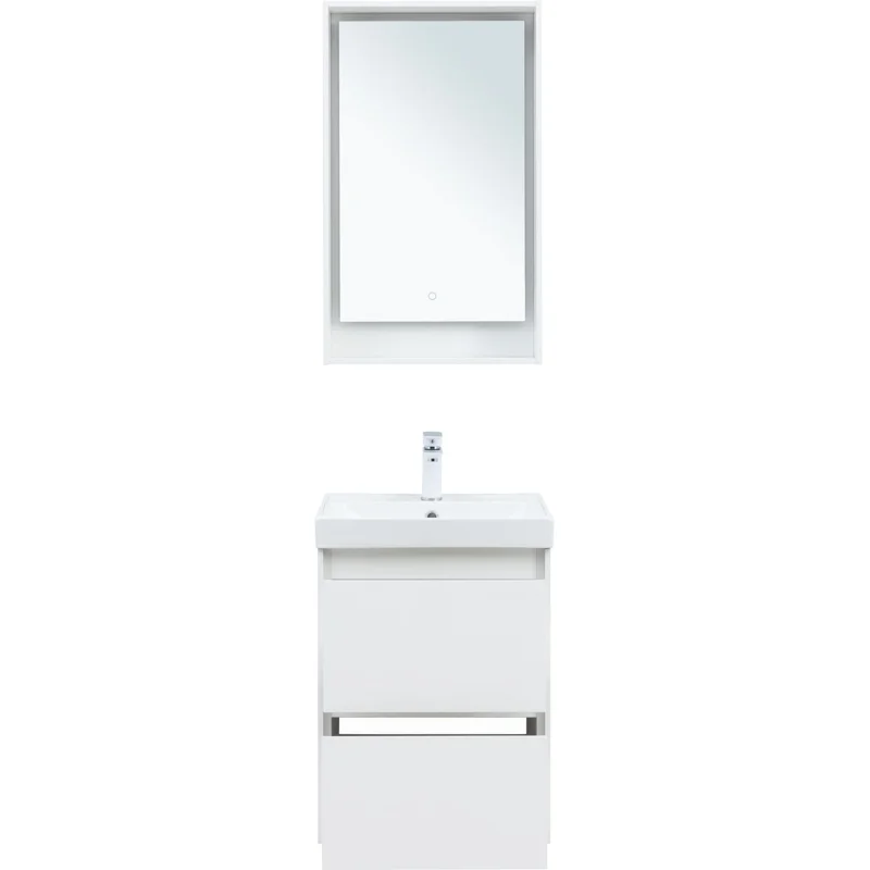 Тумба под раковину Aquanet Милан 50 белый глянец