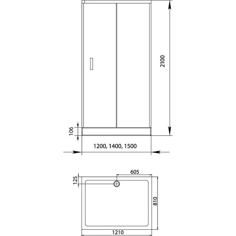 Душевой уголок Aquanet Alfa NAA1131 120x80, прозрачное стекло
