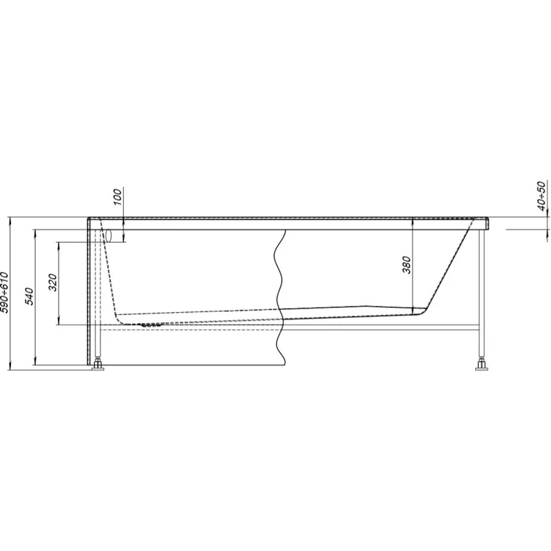 Каркас сварной для акриловой ванны Aquanet Light 160x70