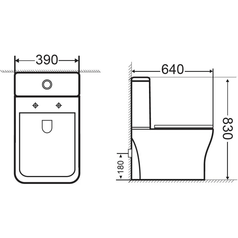 Сливной бачок Aquanet Cube 2-C-1 CL-12288-1