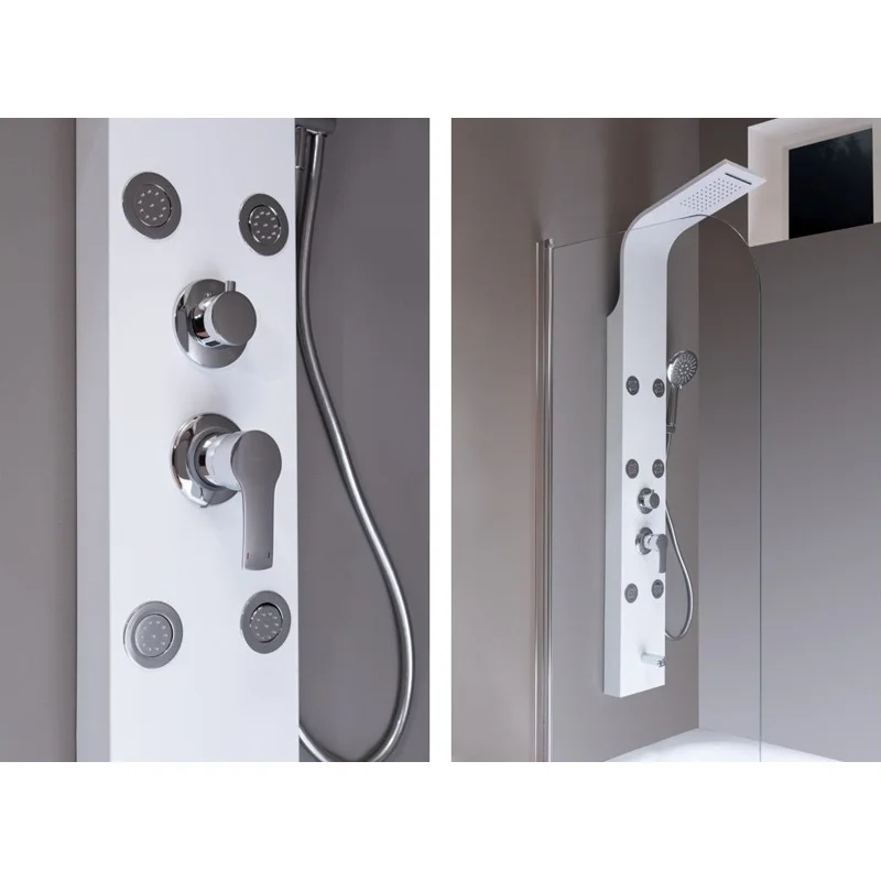 Душевая панель Galaxy White с гидромассажем и изливом