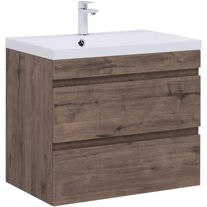 Тумба под раковину Aquanet Нота New 75 дуб веллингтон табак