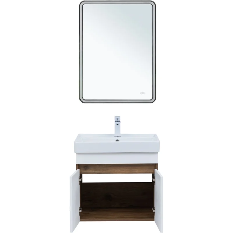 Тумба под раковину Aquanet Оптима 60 дуб рустикальный/белый сатин