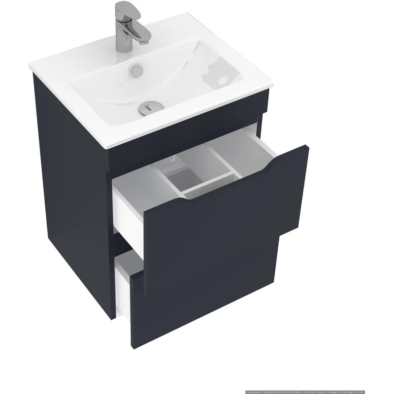 Тумба под раковину Aquanet Практика 50 маренго (2 ящика)