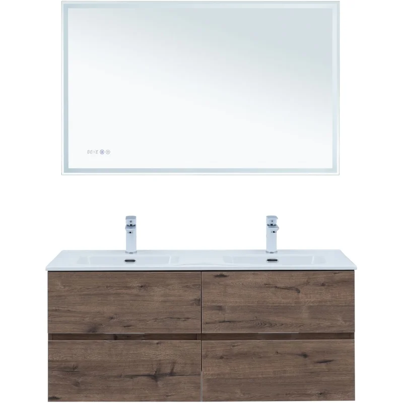 Тумба под раковину Aquanet Алвита New 60 2 ящика, дуб веллингтон табак