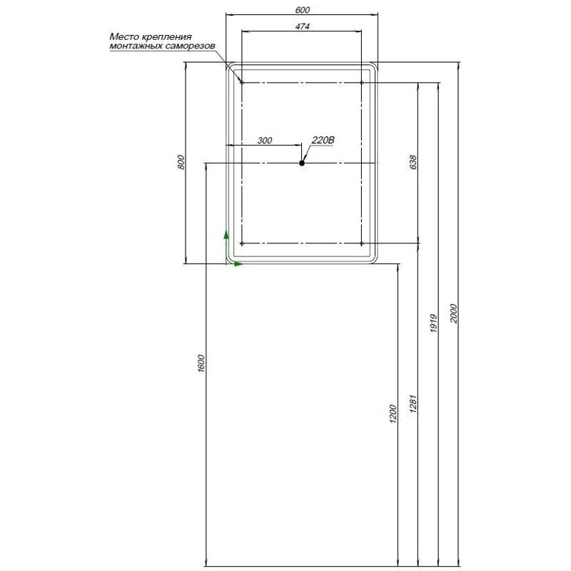 Зеркальный шкаф Aquanet Оптима 60 с LED подсветкой