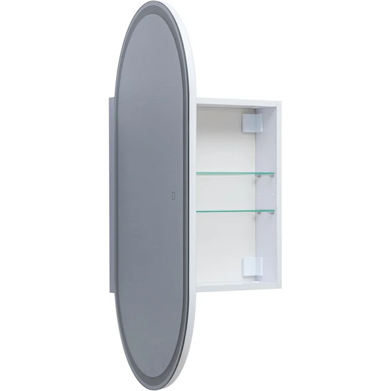 Зеркальный шкаф Aquanet Монте 50 белый, с LED подсветкой