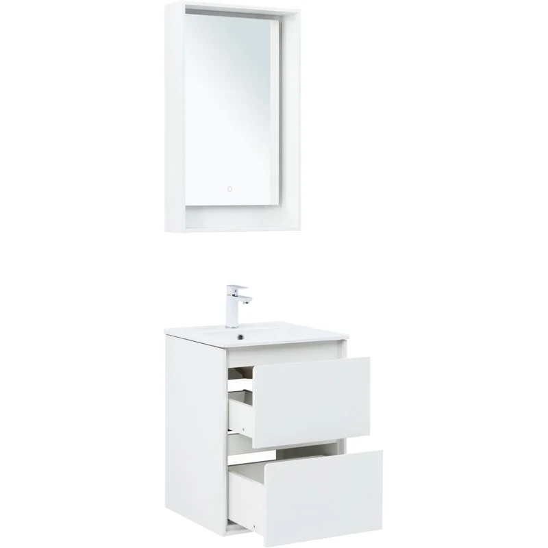 Тумба под раковину Aquanet Милан 50 белый глянец