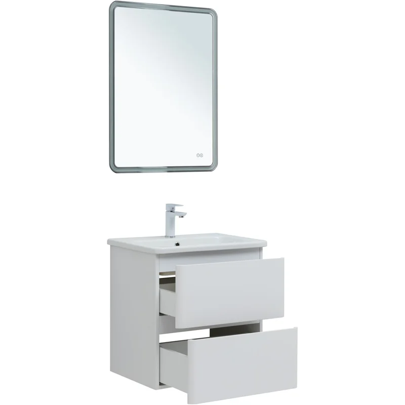 Тумба под раковину Aquanet Эмбер 60 белый матовый