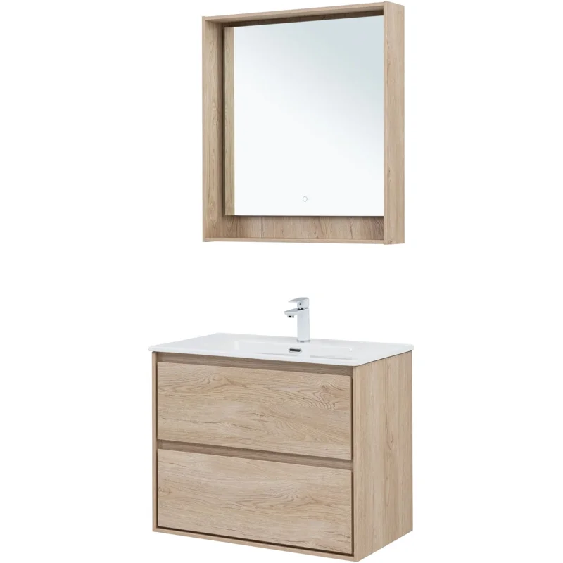 Тумба под раковину Aquanet Милан 80 дуб светлый