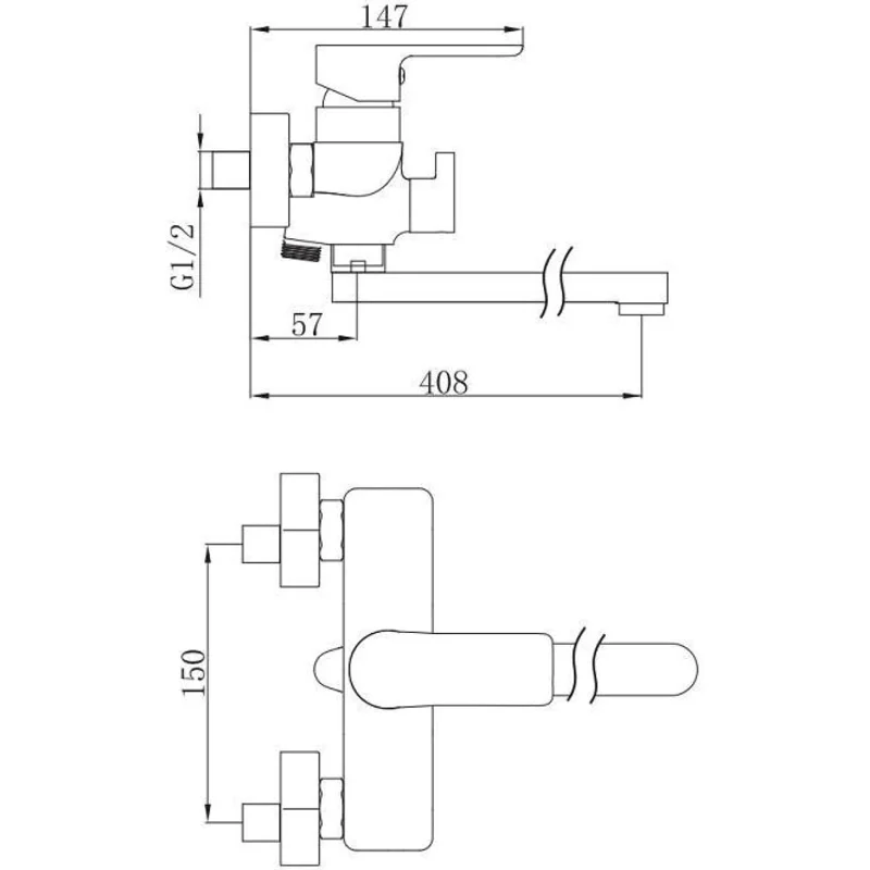 Смеситель для ванны с душем Aquanet Arctic AF520-21СW