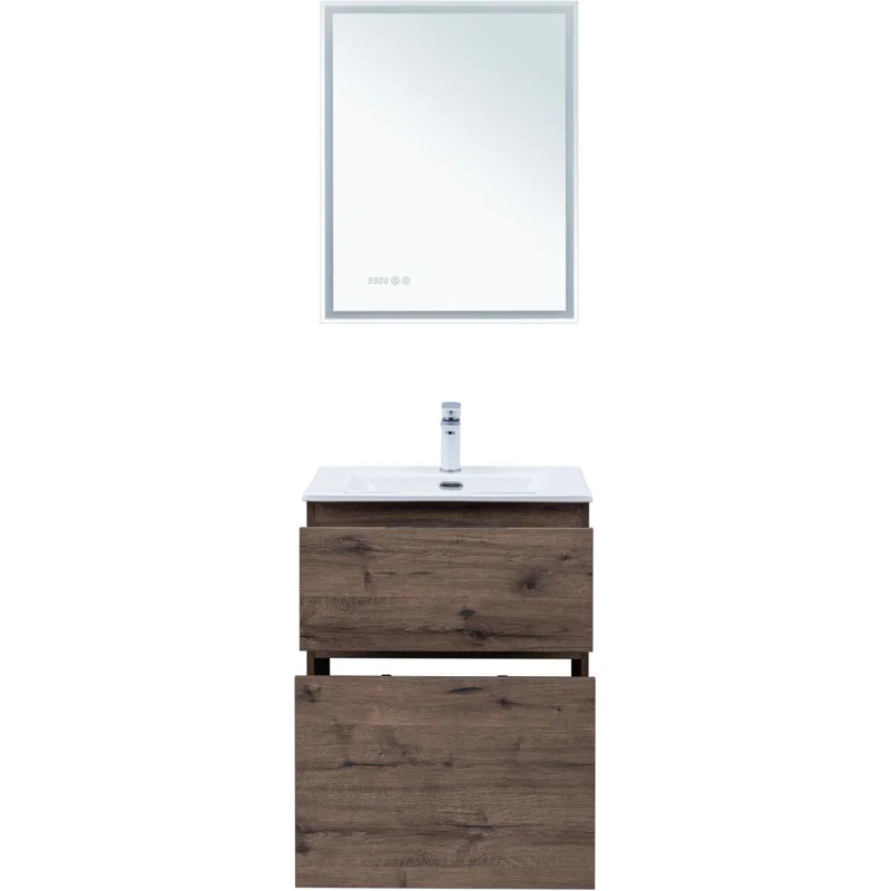 Тумба под раковину Aquanet Алвита New 60 напольная, дуб веллингтон табак