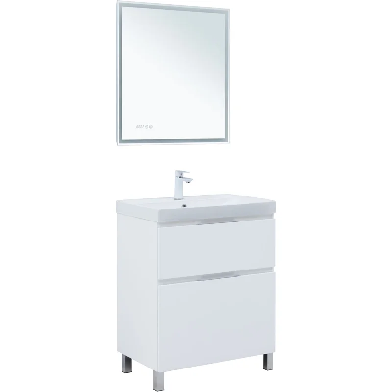 Тумба под раковину Aquanet Алвита New 70 напольная, белый матовый