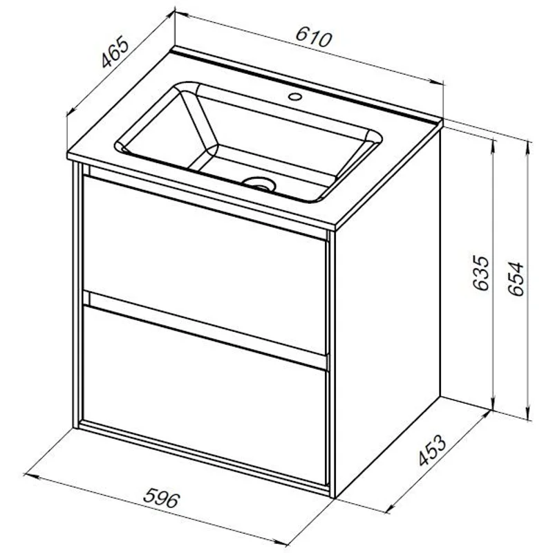 Тумба под раковину Aquanet Милан 60 белый глянец