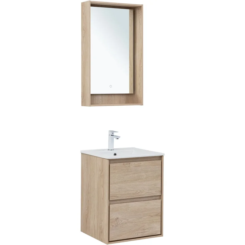 Тумба под раковину Aquanet Милан 50 дуб светлый