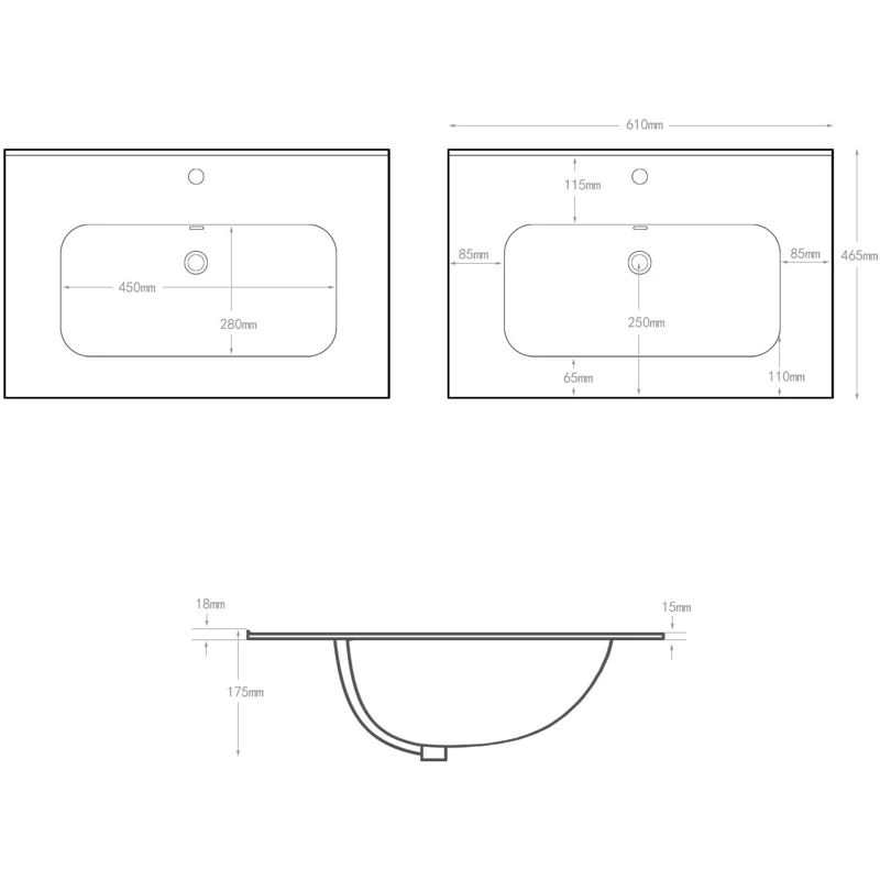 Раковина Aquanet Flat 60 белая