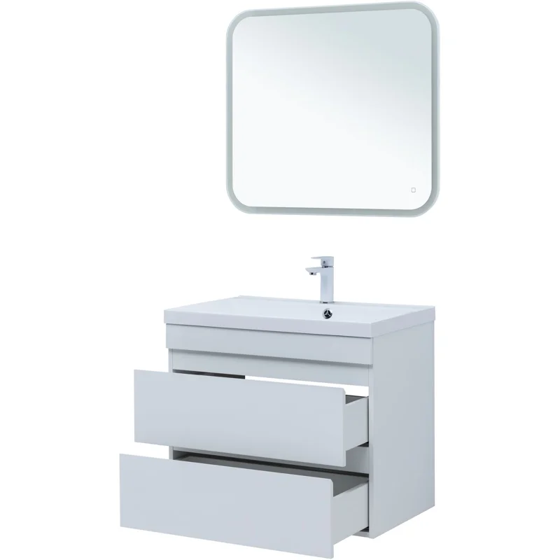 Тумба под раковину Aquanet Нота New 75 белый глянец