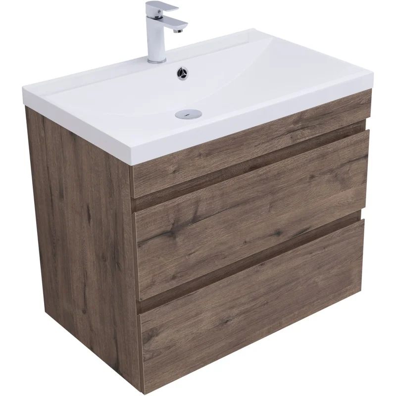 Тумба под раковину Aquanet Нота New 75 дуб веллингтон табак