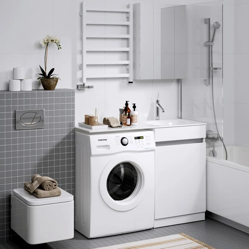 Тумба под раковину Aqwella Forma 55, для установки со стиральной машиной, белый, левая/правая, FOR0105KL/R