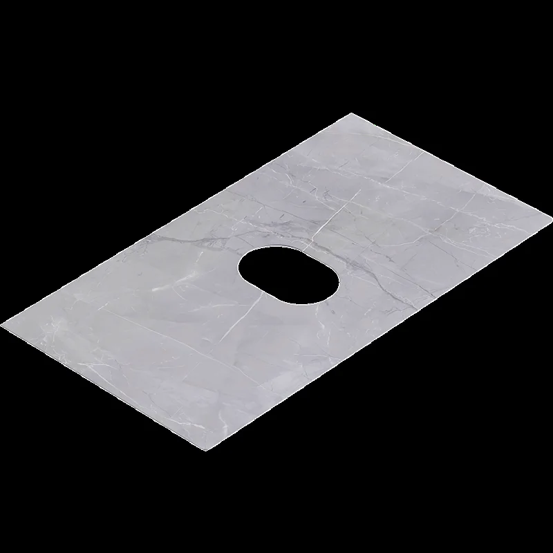 Подвесная тумба с накладным умывальником Aqwella Geometria 81см, с двумя ящиками, цвет серый, со столешницей серый камень