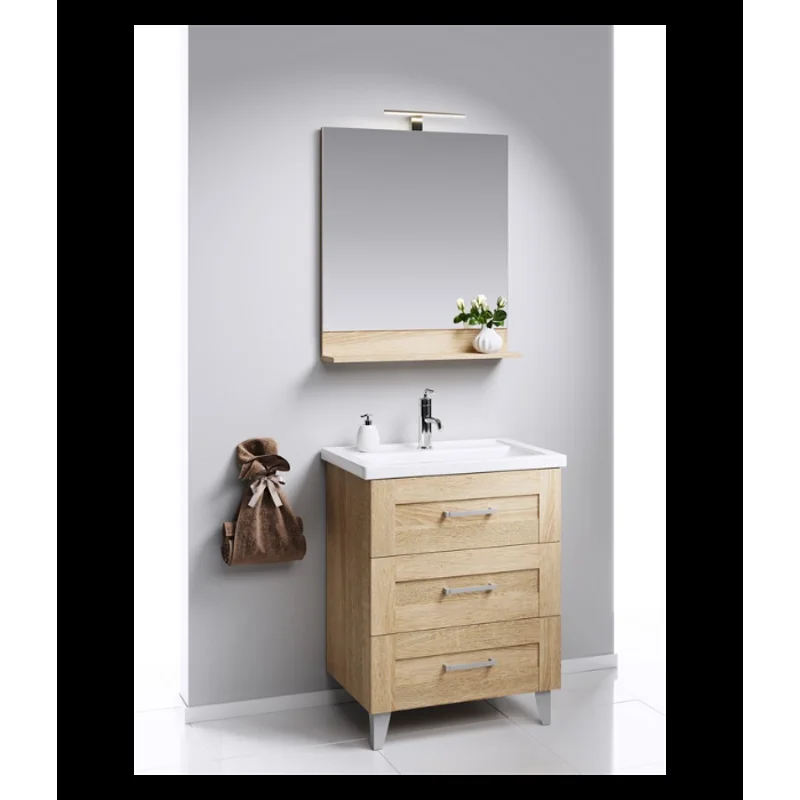 Тумба под раковину Aqwella Фостер 80, напольная, дуб сонома, FOS01083DS