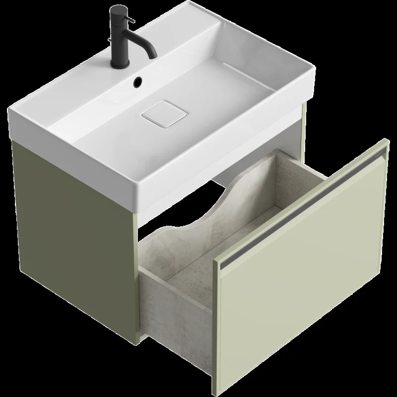 Тумба под раковину Aqwella Pure PUR0165SH, 65 см, подвесная, цвет шалфей зеленый матовый
