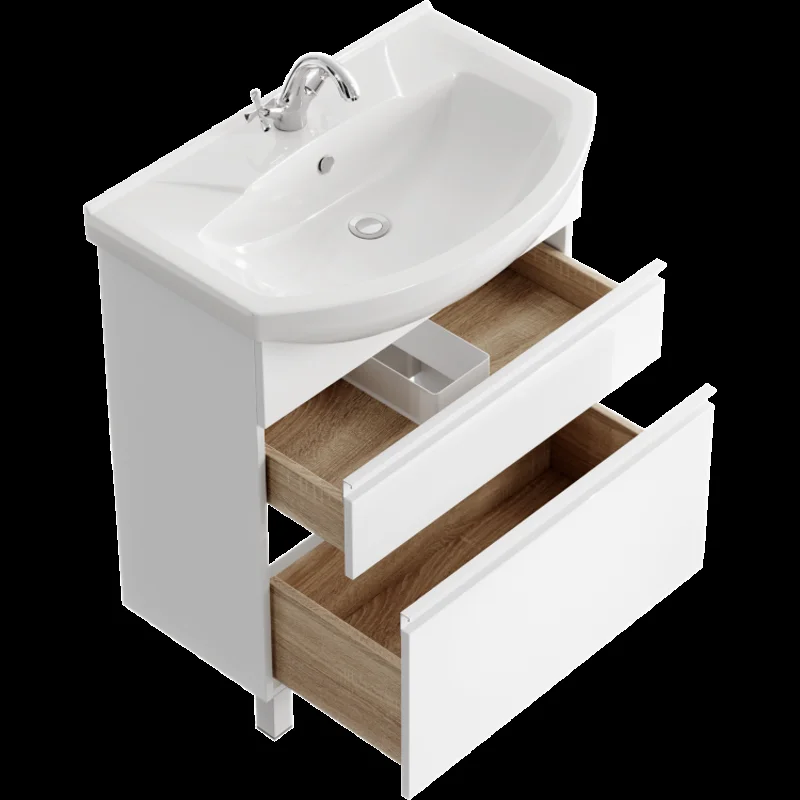 Тумба под раковину Aqwella Rodos ROD01072N, 75 см, напольная, цвет белый